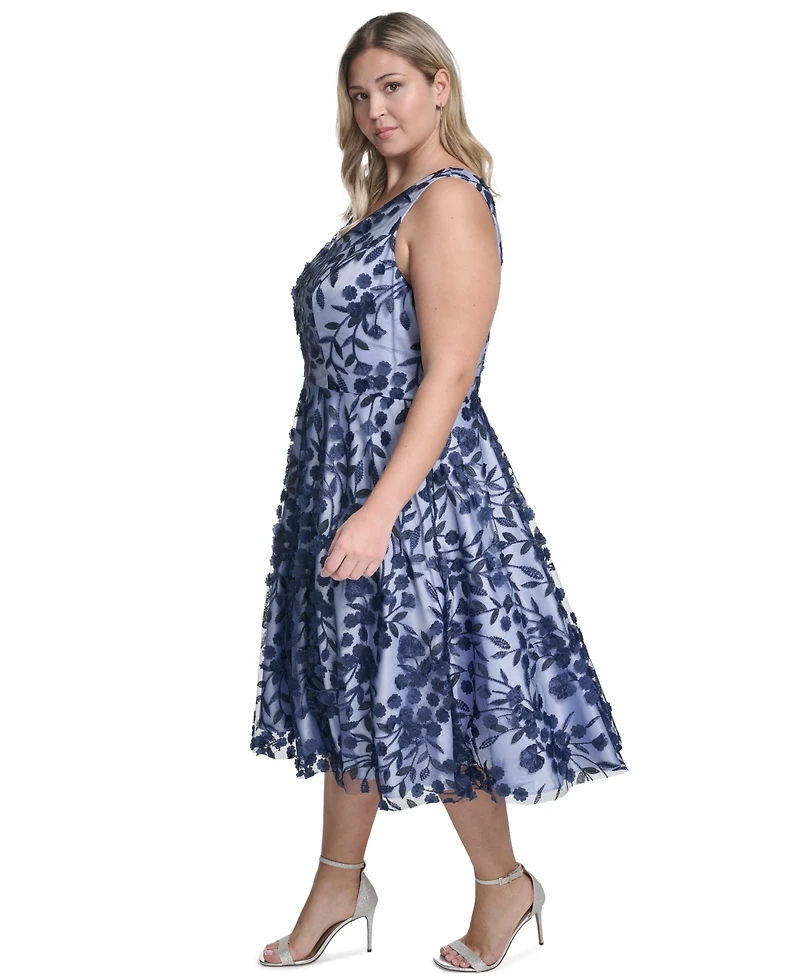 Eliza J Plus Sleeveless V-Neck Midi Dress