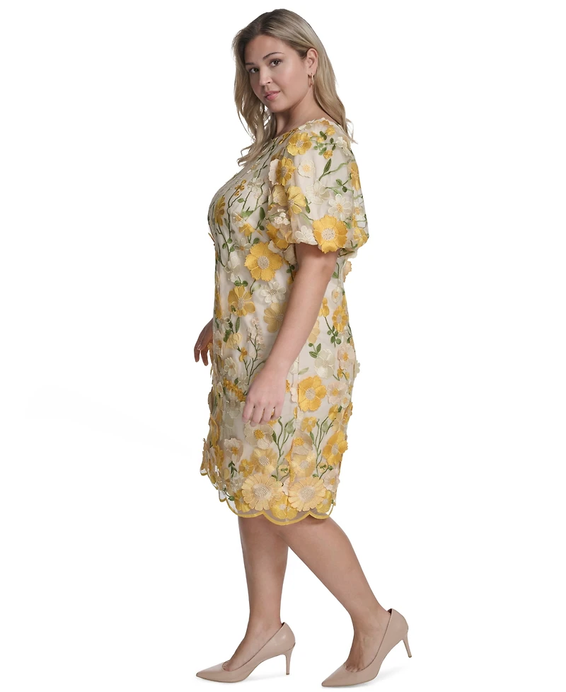 Eliza J Plus Size Boat Neck Short-Sleeve Cocktail Dress