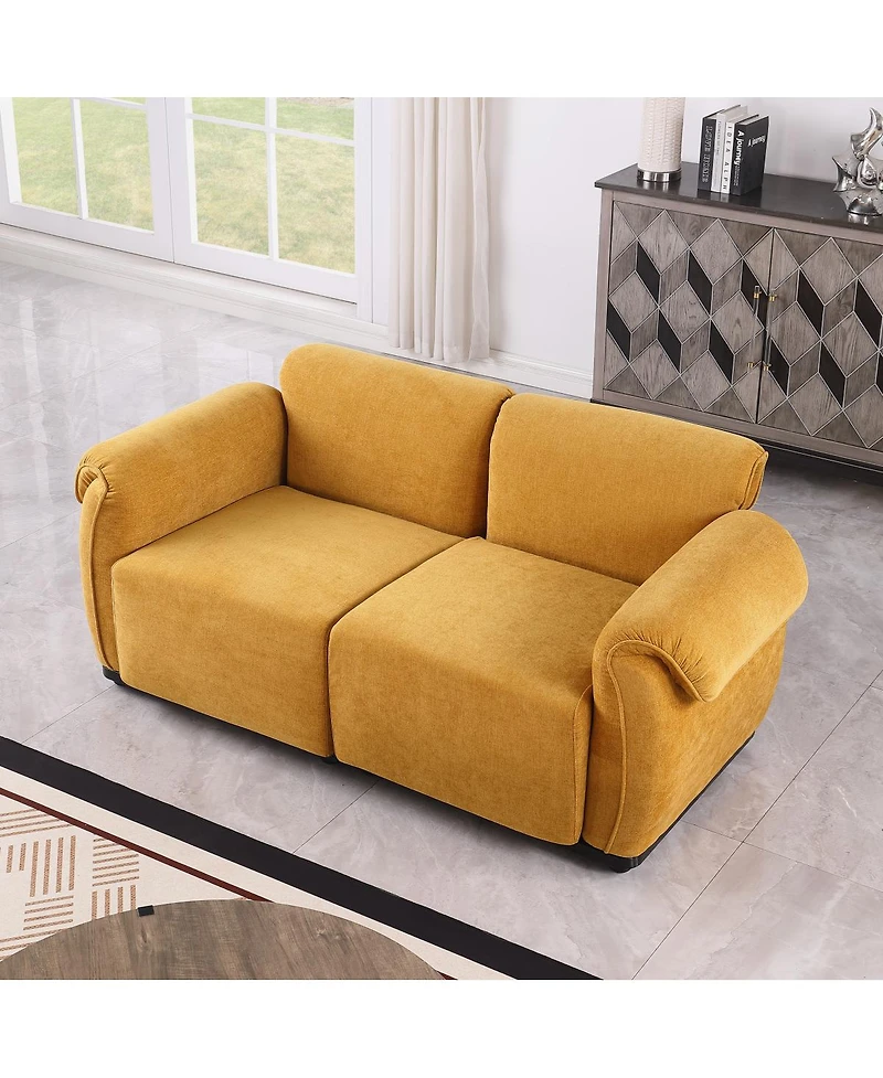 Streamdale Furniture 68.5" L Modular Chenille Sofa with Iron Frame