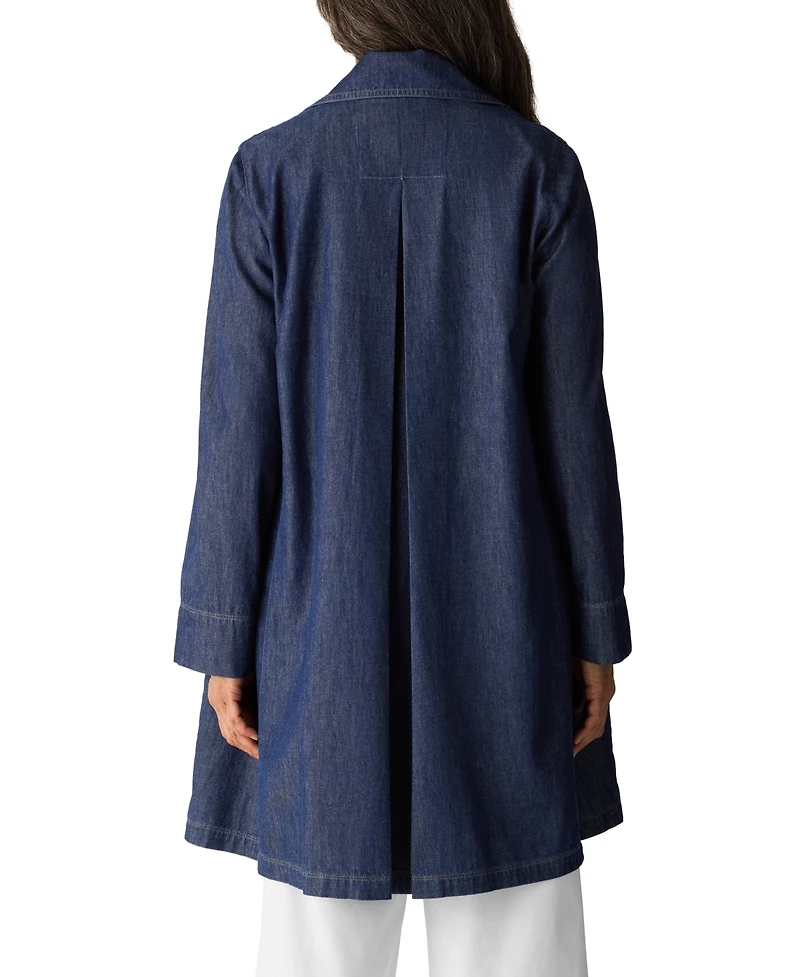 Eileen Fisher Women's Notch Collar Denim Coat, Regular & Plus
