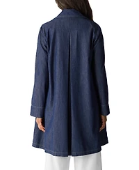 Eileen Fisher Women's Notch Collar Denim Coat, Regular & Plus
