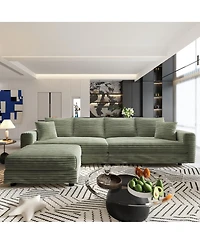 Streamdale Furniture Streamdale 102" Plush Corduroy 4-Seat Sofa, Modern Comfy Upholstered Cloud Couch