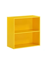 Kings Brand Furniture White Wood 2-Tier Shelf Bookcase Storage Organizer