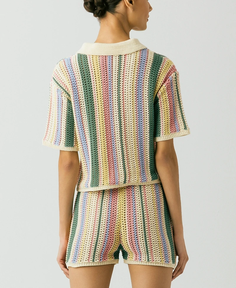 Blank Nyc Women's Short-Sleeve Collared Top