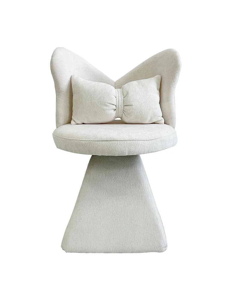 Streamdale Furniture Elegant Chenille Velvet Armless Accent Chair with 360° Rotation