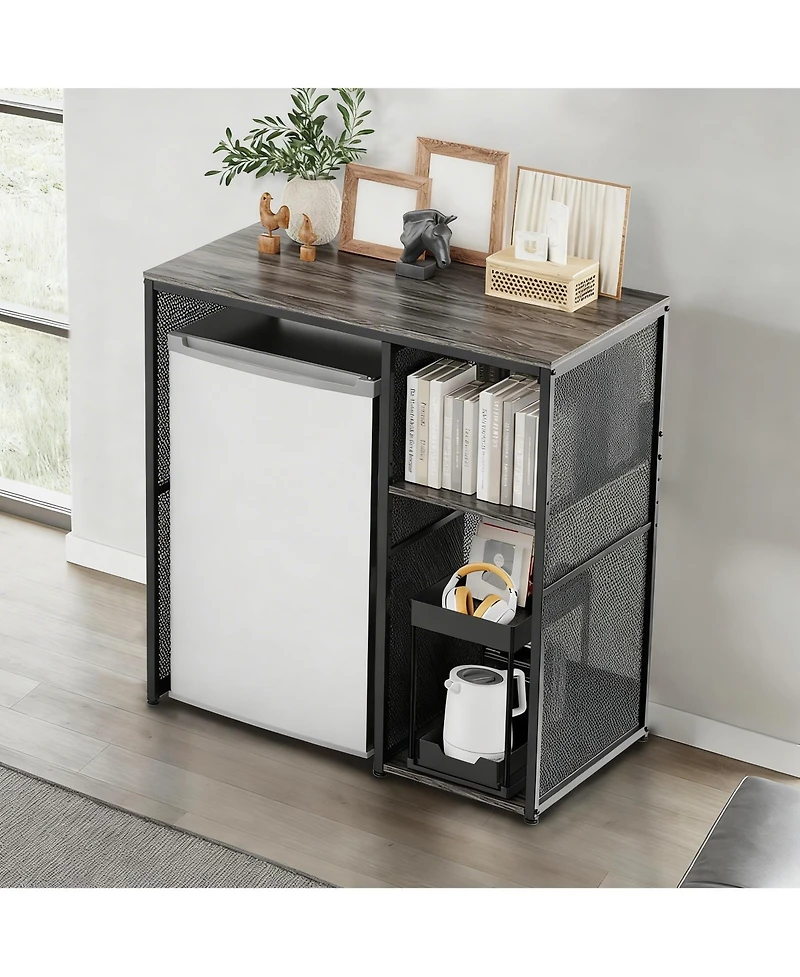 Yigii Storage Rack for Mini Fridge, Microwave, Coffee Bar