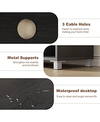 Gaomon Modern Open Rainbow Glass Tv Cabinet Stand for 60/65/70 Inch Tv, Media Console Cabinet with 2 Corrugated Glass Doors