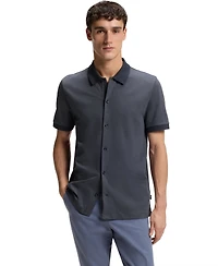 Boss by Hugo Men's Bubble-Structure Cotton Regular-Fit Dress Shirt
