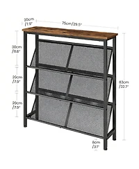 Yigii Slanted Shoe Rack for Small Spaces with Adjustable Feet