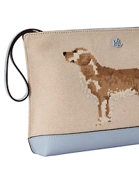 Lauren Ralph Lauren Dog-Embroidered Large Canvas Wallet