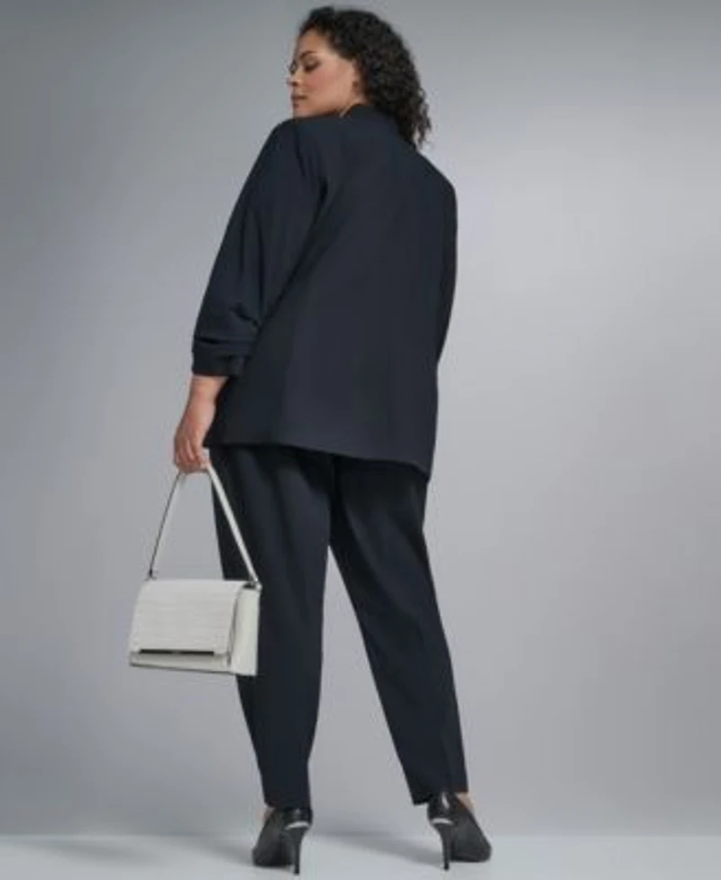 Calvin Klein Mid Rise Slim Leg Pant Collarless One Button Jacket