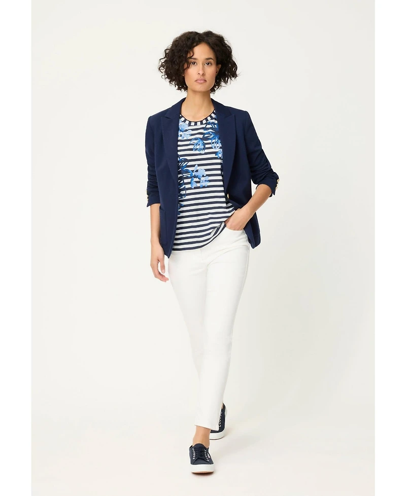 Olsen Women's Stripe & Floral Print T-Shirt