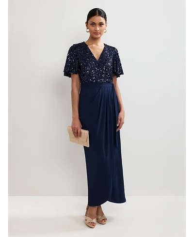 Phase Eight Women's Janessa Sequin Wrap Maxi Dress