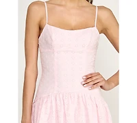 Alex & Sophia Women's Scoop Neck Eyelet Dress