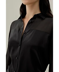 Lilysilk Women's Button Down Silk Organza Shirt