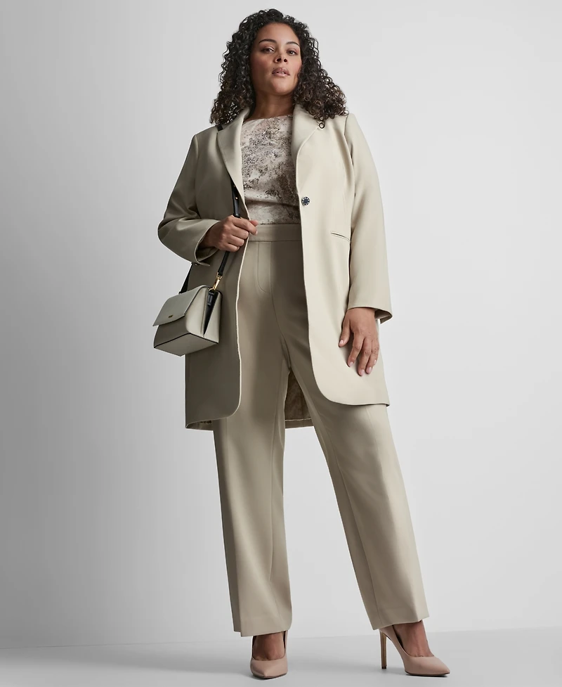 Dkny Plus Notch Collar Buttoned Jacket