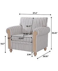 Streamdale Furniture Pu Cover Sofa with Birch Legs