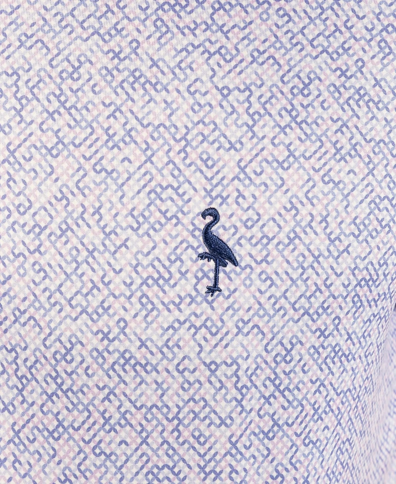 TailorByrd Men's Abstract Maze Printed Performance Polo