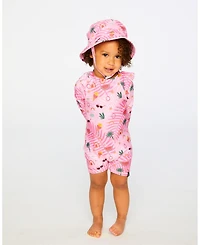 Deux par Deux Baby Girls Hat with Beach Print