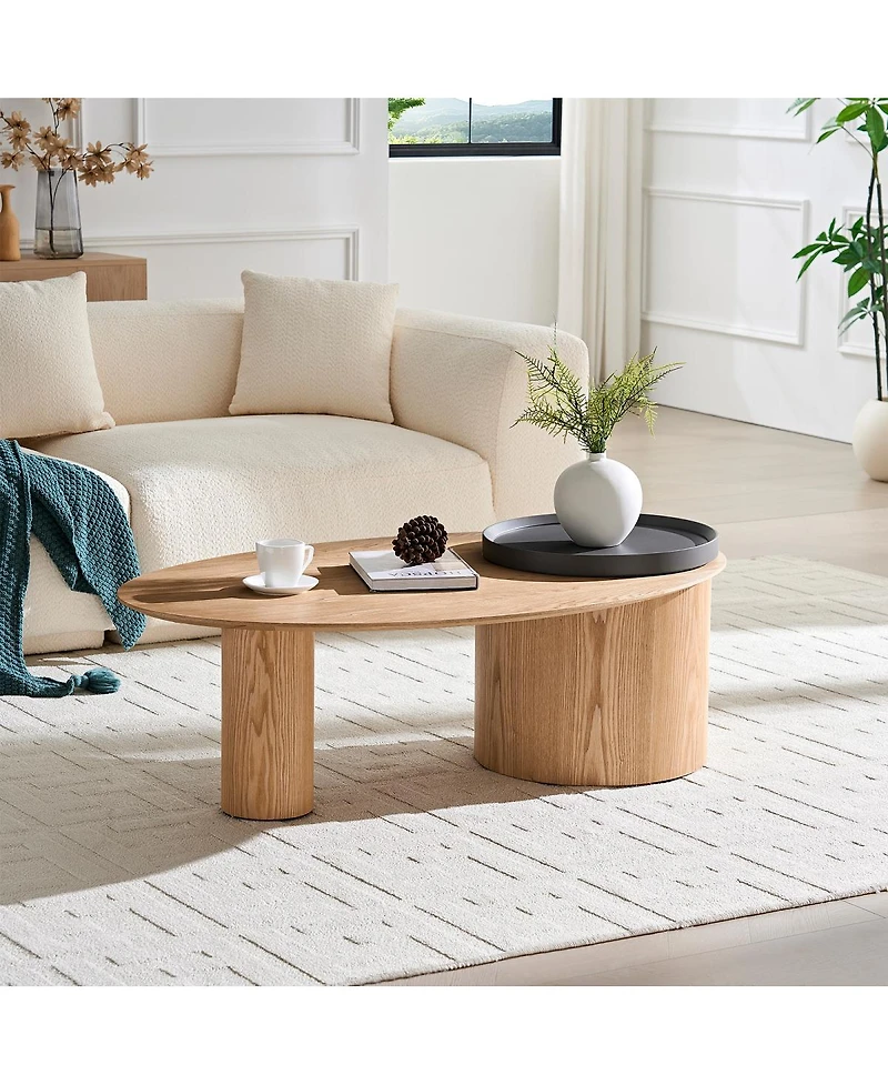 Streamdale Furniture Modern Oval Luxury Coffee Table, Sophisticated Living Room Center Table