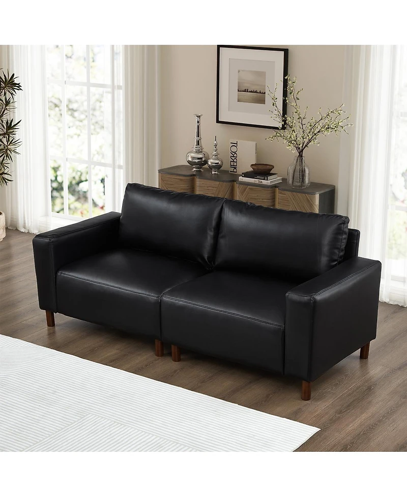 Streamdale Furniture 78.5" Loveseat for Living Room, Apartment, Faux Leather Couch