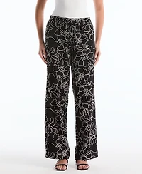 Rafaella Petite Floral Embroidered Drawstring Pants