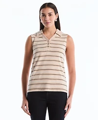 Rafaella Petite Stripe Sleeveless Polo Top