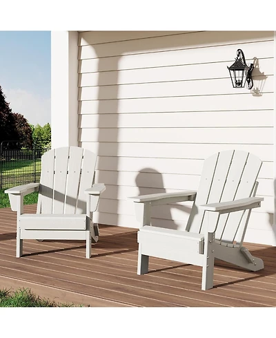 gaomon Oversized Folding Adirondack Chairs Set of 2 – Heavy Duty Hdpe, Weather Resistant