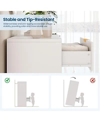 gaomon Fluted Wood Dresser 4 Drawers for Bedroom, Modern White Tall Dressers, Drawer Organizer Living Room, Hallway