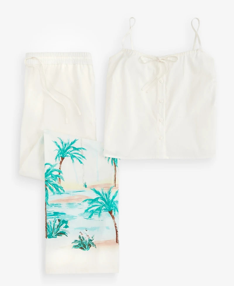 State of Day Women's Tie Front Tank & Pant Set, Macy's Exclusive