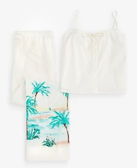 State of Day Women's Tie Front Tank & Pant Set, Macy's Exclusive