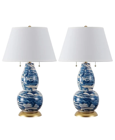 Safavieh Set of 2 Color Swirls Glass Table Lamp