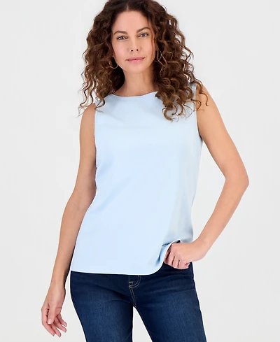 Style & Co Petite Sleeveless Boat-Neck Tank Top, Created for Macy's