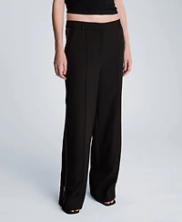Kenneth Cole Women's High-Rise Wide-Leg Boyfriend Pants