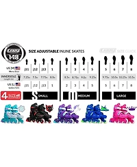 Crazy Skates Blade Adjustable Inline with Urethane Wheels