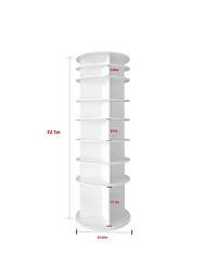 Rainsken 8 Tier Rotating Shoe Rack Tower, Vertical Display Stand Round Carousel, Shoe Storage Organizer for Entryway