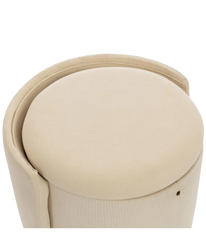 Streamdale Stylish Swivel Barrel Chair with Storage & Free Cat Bed