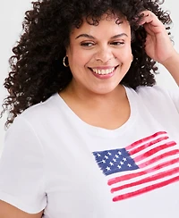 Style & Co Plus Perfect Short-Sleeve Open-Crewneck T-Shirt