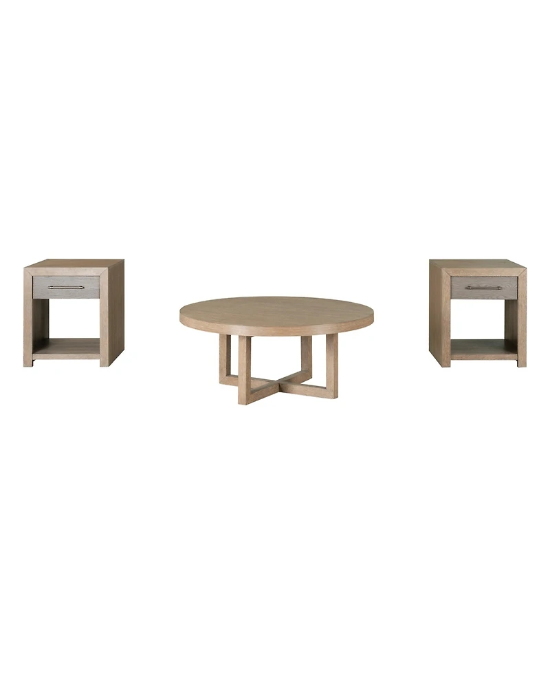 Portmore 3-Pc. Wood Round Coffee Table and End Table Set