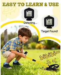 Joyaire Kids Metal Detector with 7.4 Inch Waterproof Coil & Lcd Display, 1.1lb Lightweight, 24-35 Inch Adjustable Foldable for Boys & Girls