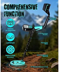 Joyaire Metal Detector for Adults Waterproof, High-Accuracy Pinpointer Set, 4 Mode, 9" Coil, Backlight Lcd, All Metal/Disc Modes for Junior & You