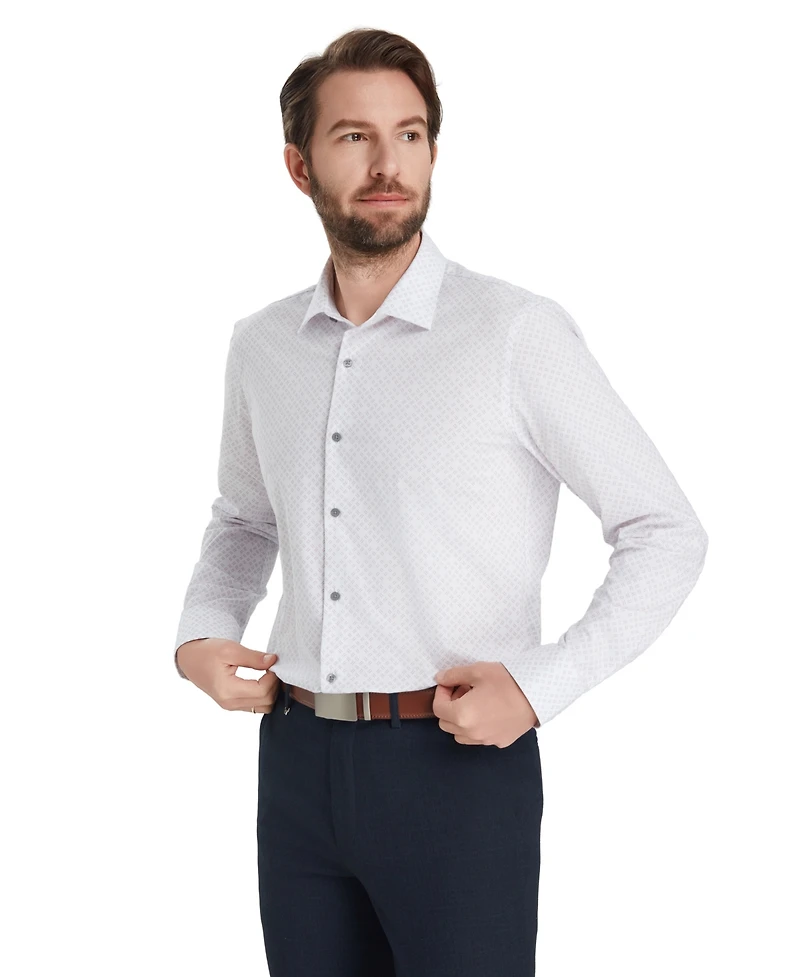 Alfani Men's Slim-Fit Geometric Print Dress Shirt, Macy's Exclusive