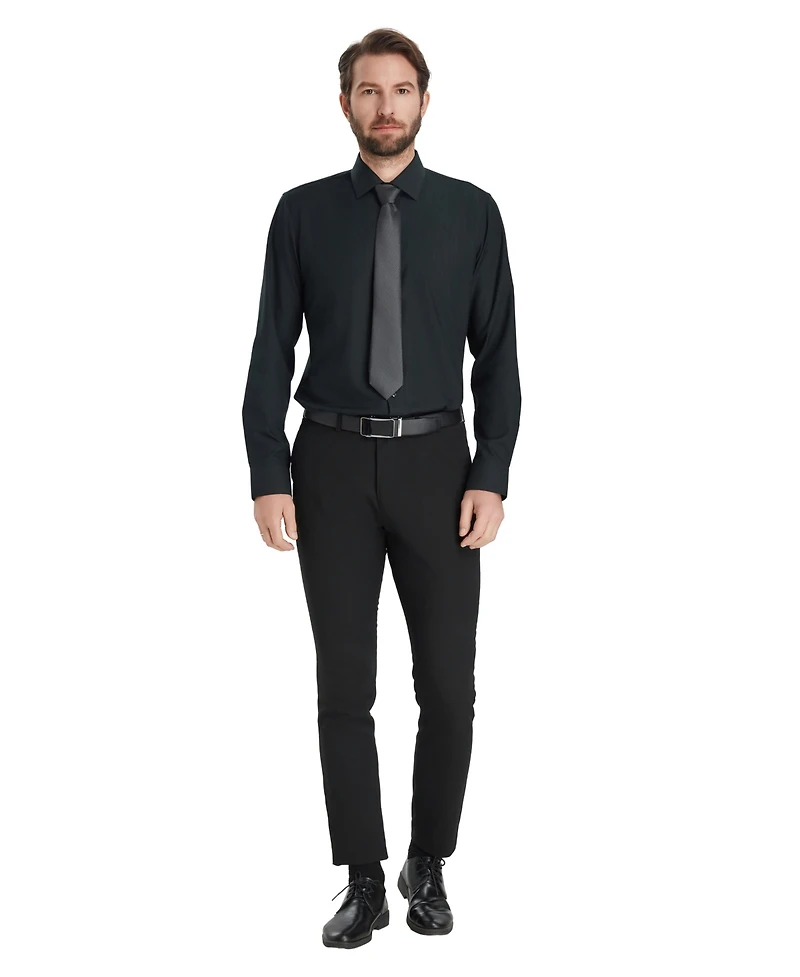 Alfani Men's Herringbone Long-Sleeve Dress Shirt, Macy's Exclusive