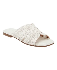 Marc Fisher Ltd Women's Nalany Lace Flat Slip-On Sandals