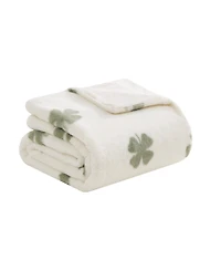 Lucky Brand Clover Toss Plush Throw, 50" x 70"