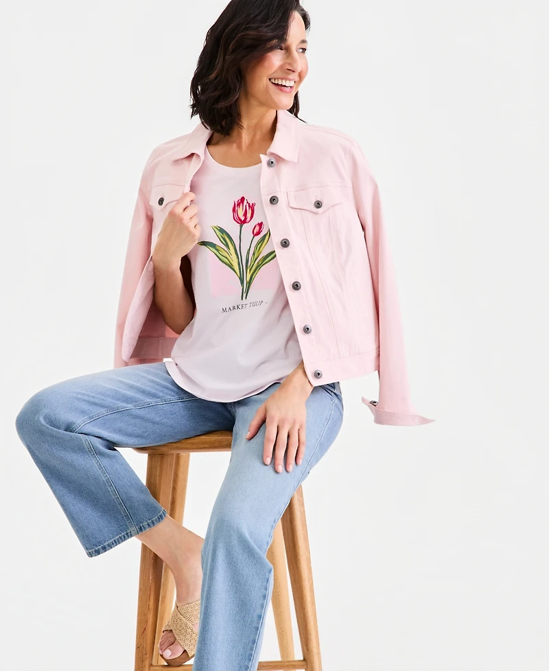 Style & Co Women's Graphic Short-Sleeve Crewneck T-Shirt, Macy's Exclusive