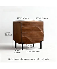 Yigii Nightstand, 2 Drawers, Modern Design, Low Profile