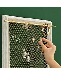 Yigii Vintage Wall Earring Wall Rack with 12 Hooks & Removable Rod