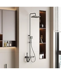 Lalahoo 3-Spray Rain Shower Faucet 2.5 Gpm & Handheld Combo Kit, 10.63 in. Rain Head