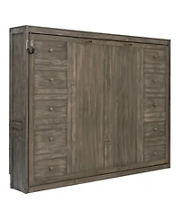 Streamdale Furniture Full Size Murphy Bed with Led Light, Foldable Cabinet